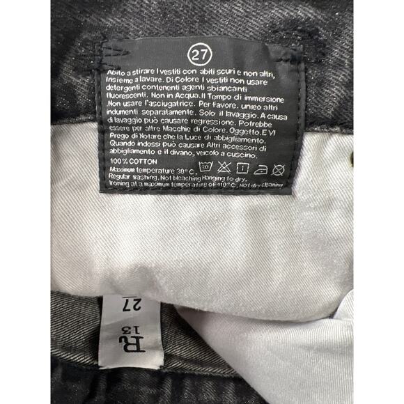 R13 Shredded Slouch Distress Gray Black Denim Jean Shorts Women 27 Indie Sleaze - Picture 9 of 9